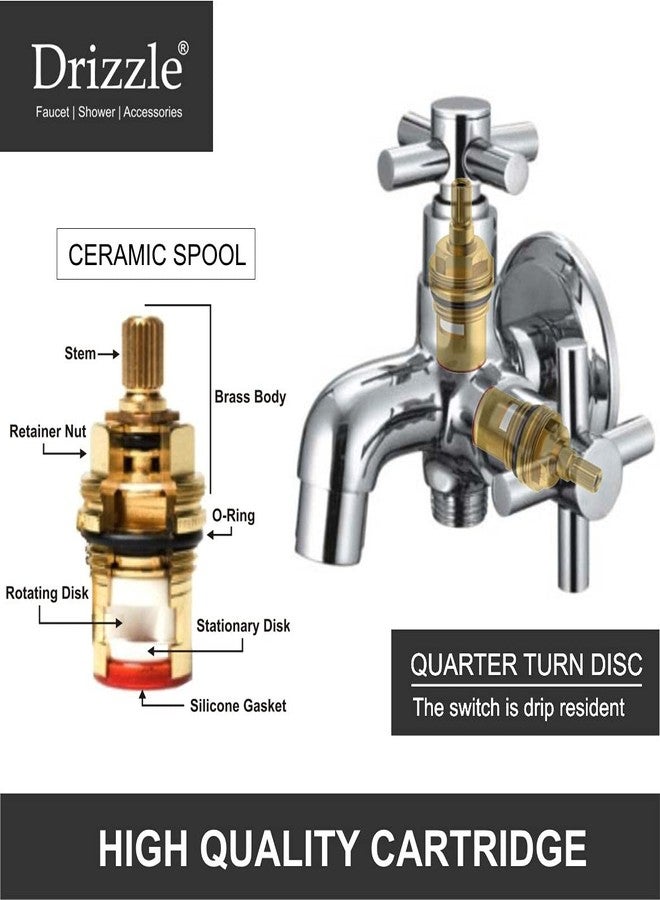 دريزل صنبور DRIZZLE Brass Corsa 2 في 1 ثنائي الاتجاه / حنفيات الحمام / حنفية ربع دورة / حنفية تدفق الرغوة (لون فضي، تشطيب كروم) - Image 4